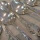12 silver plated soup spoons by Boulenger, Art Nouveau Chardons