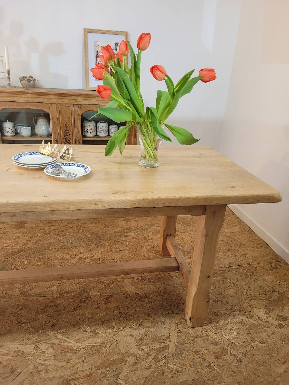 Solid wood farm table