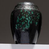 Art deco glazed pottery vase, cab primavera, 1930s