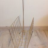 Vintage gold metal magazine door and bamboo handle / vintage 60s-70s