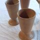 Iridescent carafe and 3 stoneware mazagrans from Digouin. Handmade work.