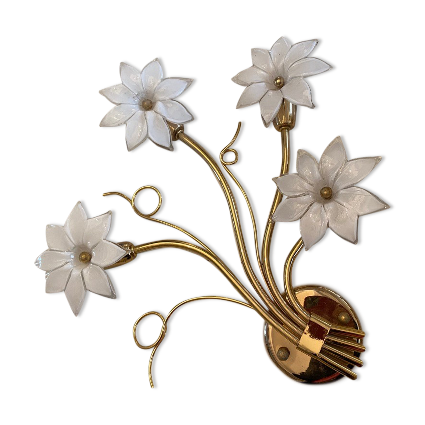 Glass and gold metal wall light