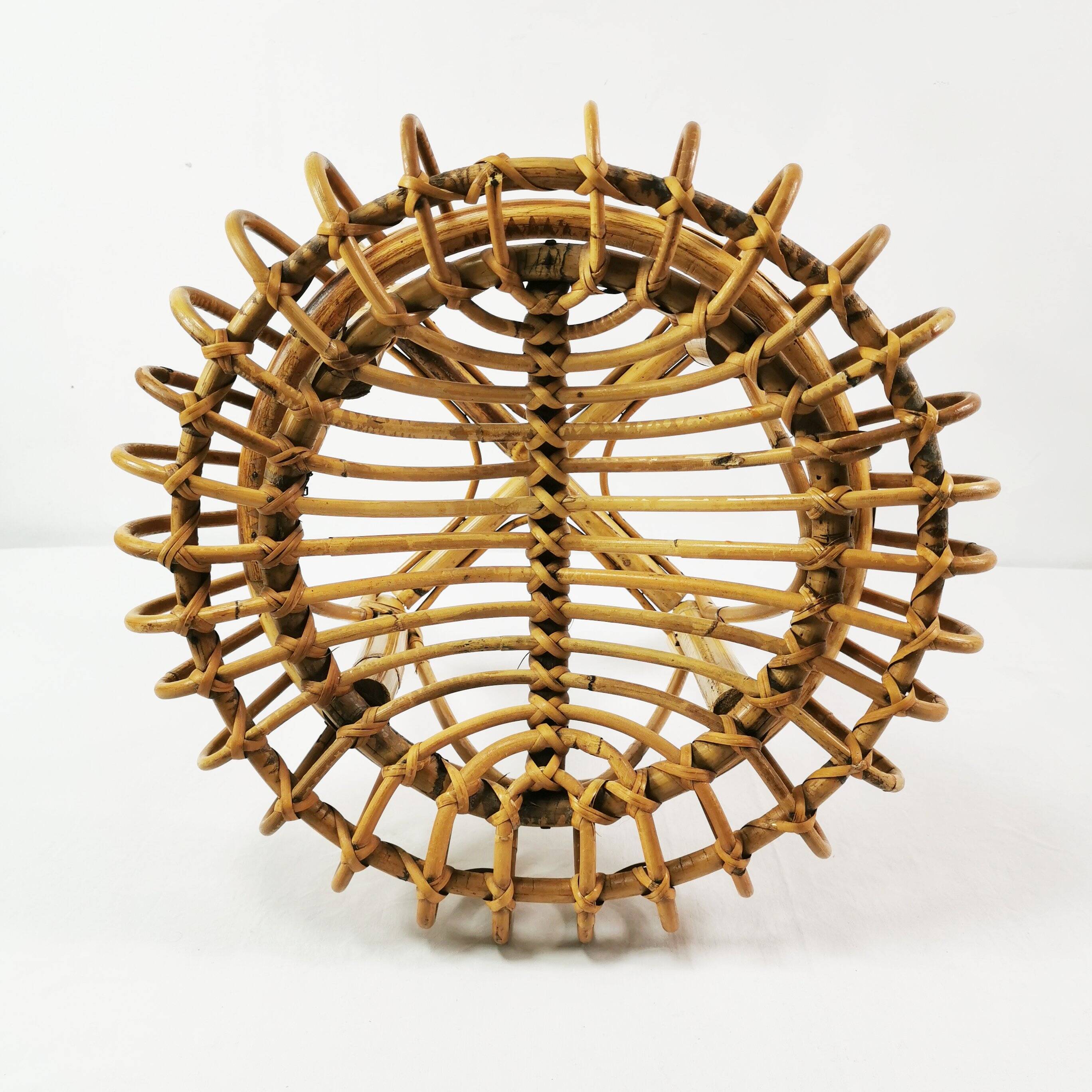Rattan and bamboo stool, designed by Franco Albini, Italy, 1960s