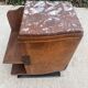 Art Deco bedside table in solid wood and marble, 1950s