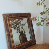 Small rectangular mirror with mercury glass "Leluc"