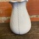 Vintage White Ceramic Flower-Shaped Vase France