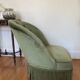 fauteuil chauffeuse crapaud velours vert