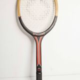 1970 Spalding black and red wooden tennis racket