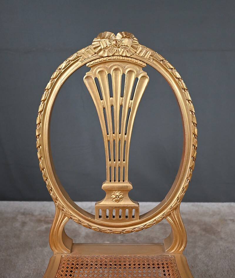 Paire de Chaises en Bois Doré, style Louis XVI – Début XXe