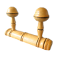 Coat rack with 2 wooden hooks imitating bamboo.