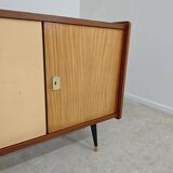 4-door sideboard in light beige and German wood from the 60s