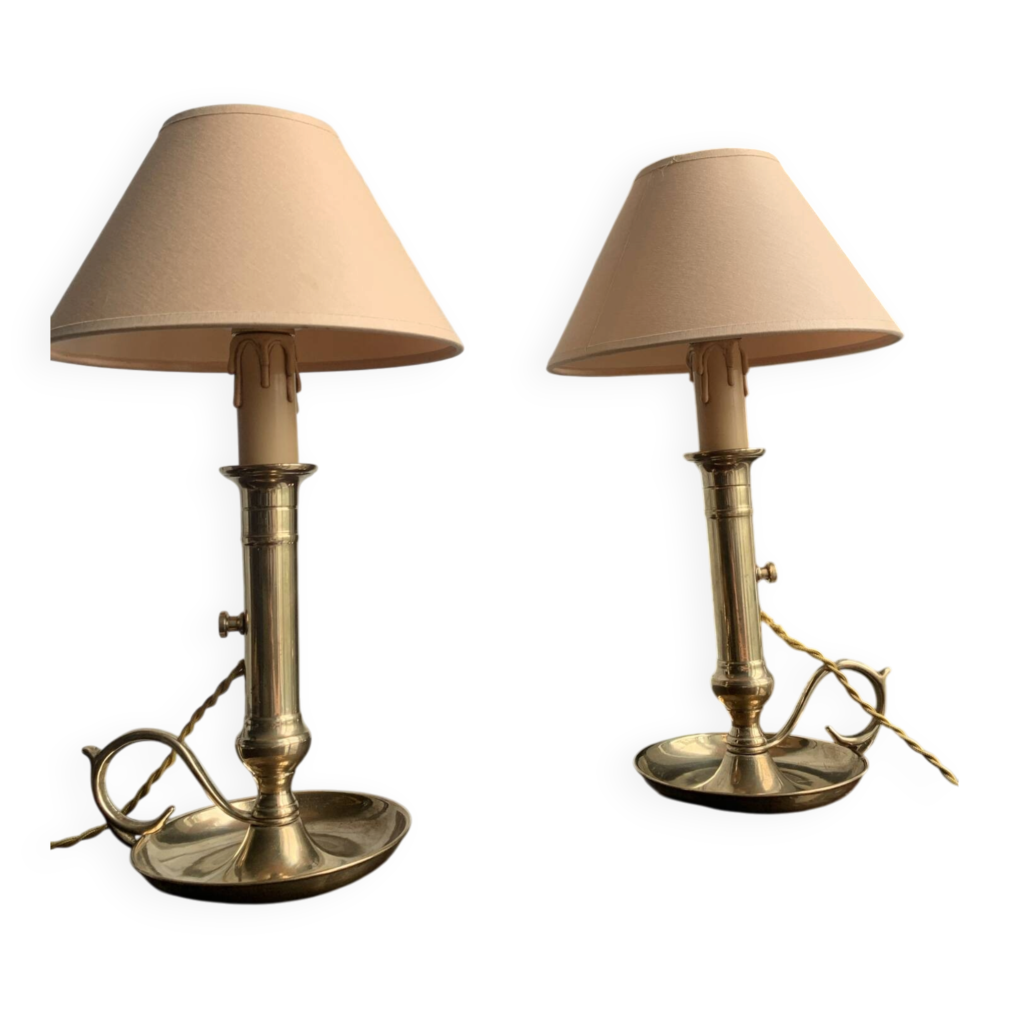 Paire de lampes bougeoirs