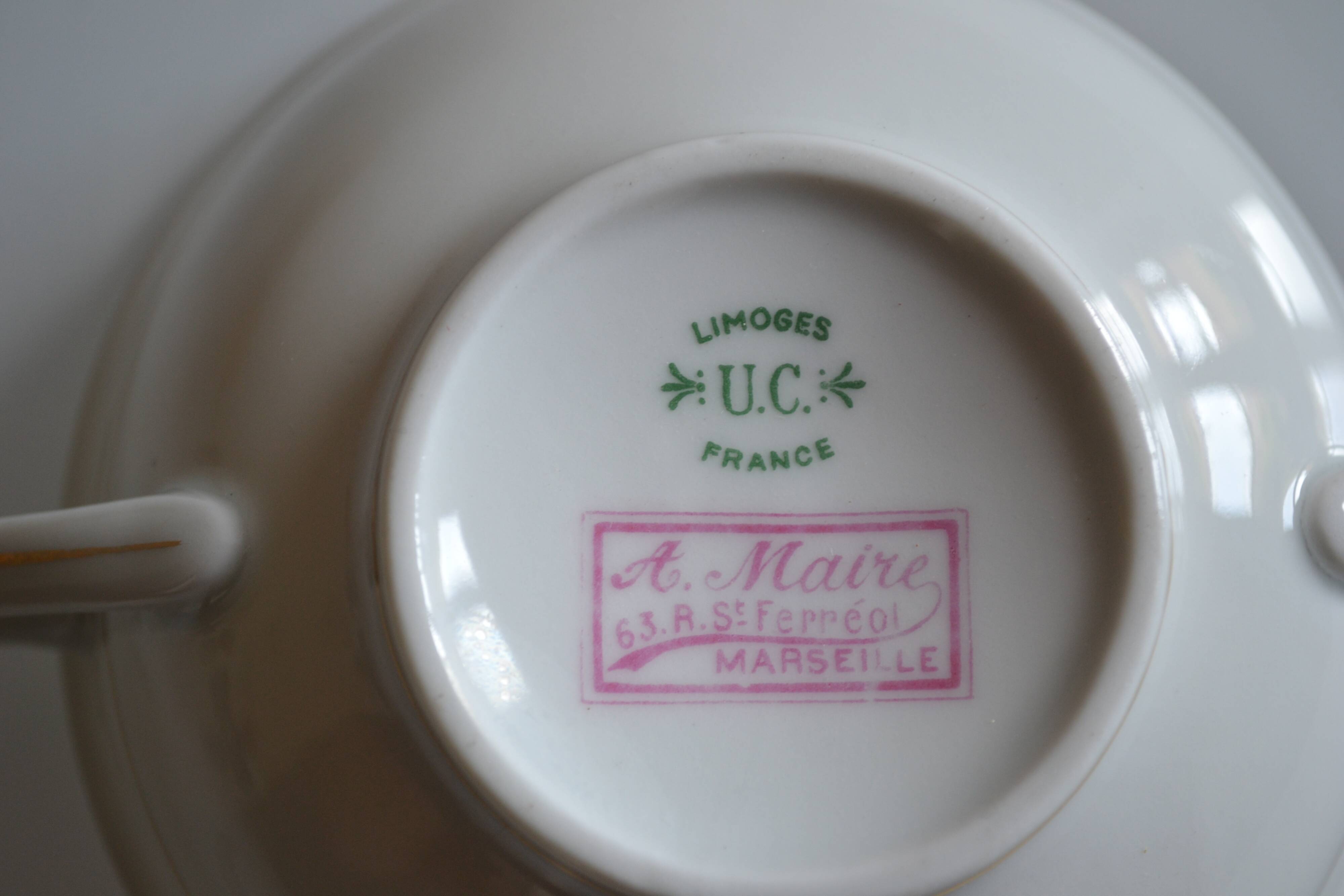 Porcelain shaking cup UC Limoges France circa 1920