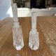Pair of antique frosted crystal perfume bottles – Signed Charet