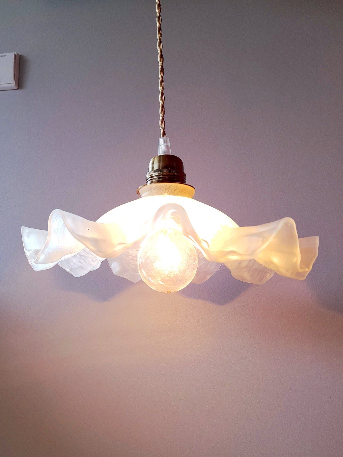 Medusa suspension, speckled Clichy glass 1960