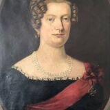 19th Century  Antique Vintage Large Original Portrait Painting of a German