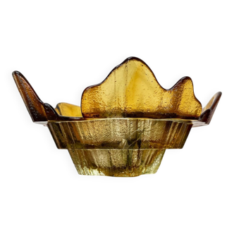 Vintage glass art bowl from Muurla, 1970s