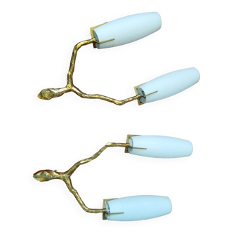 Pair of Félix Agostini bronze sconces