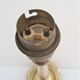 Solid brass lamp foot turned vintage