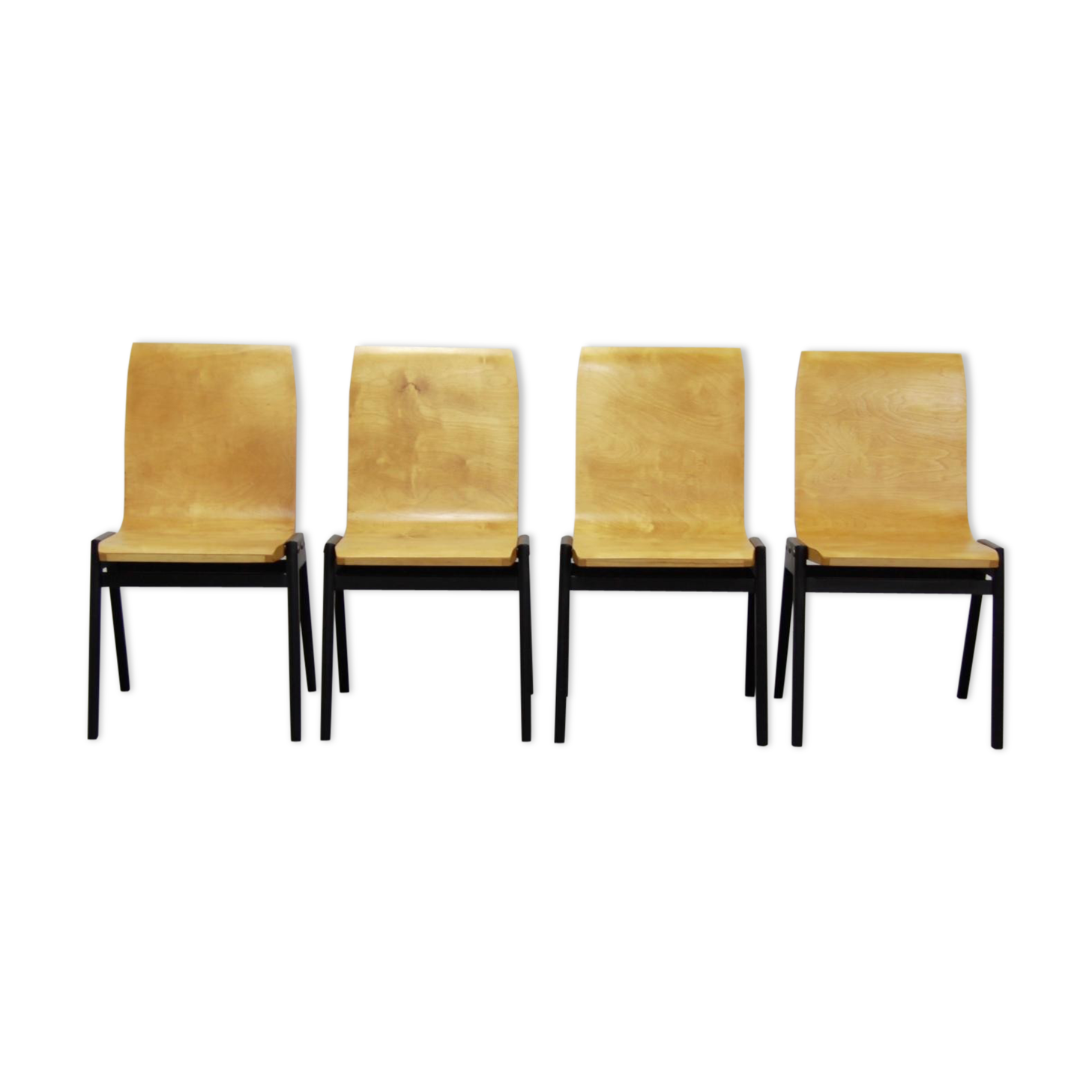 Set de 4 chaises empilables par Roland Rainer