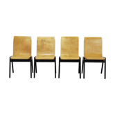 Set de 4 chaises empilables par Roland Rainer