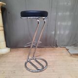 Bar stool in skai and stainless steel
