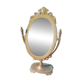 Miroir de table vintage en laiton doré – style Napoléon III,