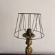Antique Art Nouveau Boudoir Lamp Gilded Brass Glass Pendant 19th Century
