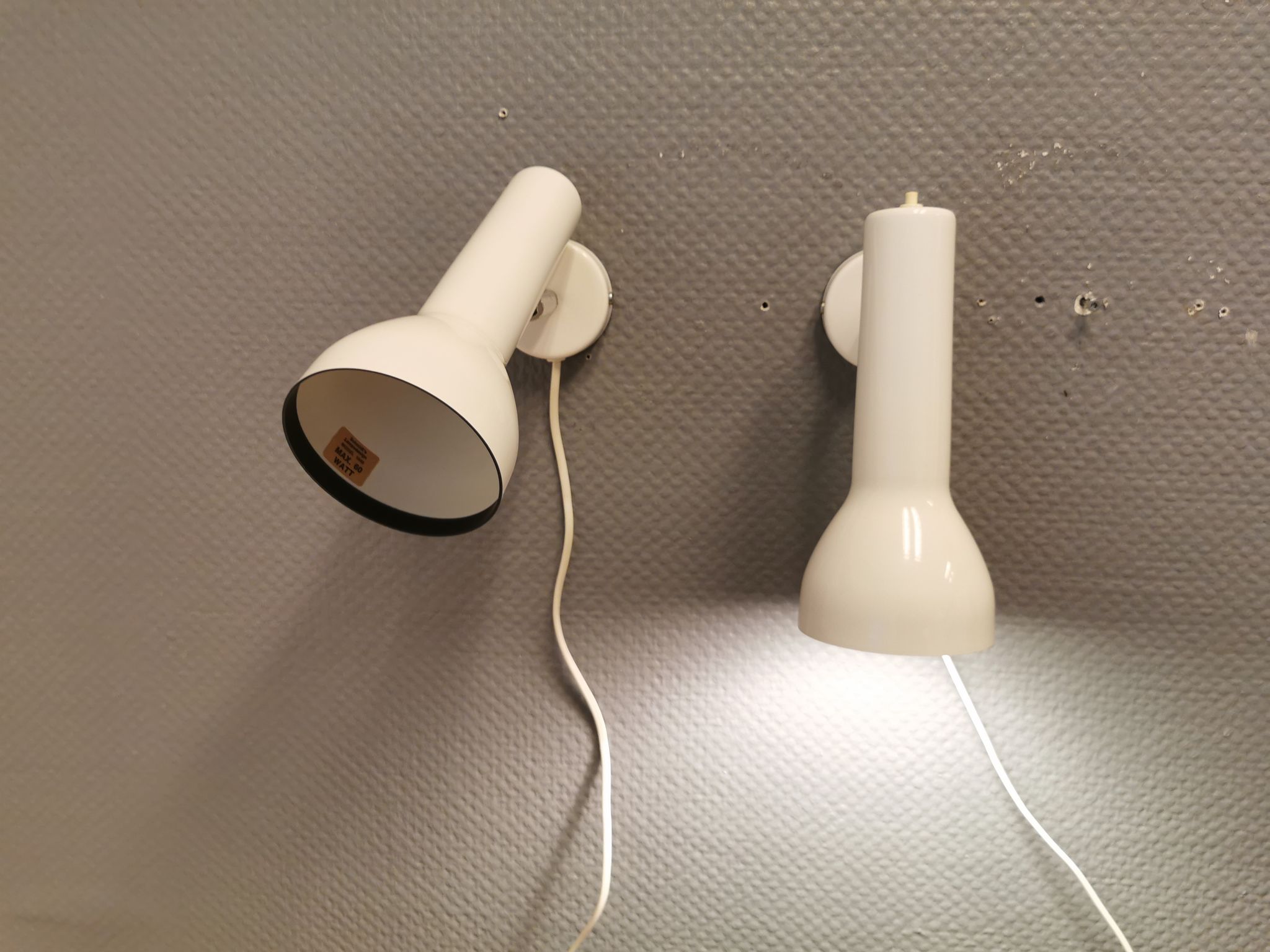 2 wall lamps, Schmidt's lampe design, Denmark early 1980s by Hans Schmidt