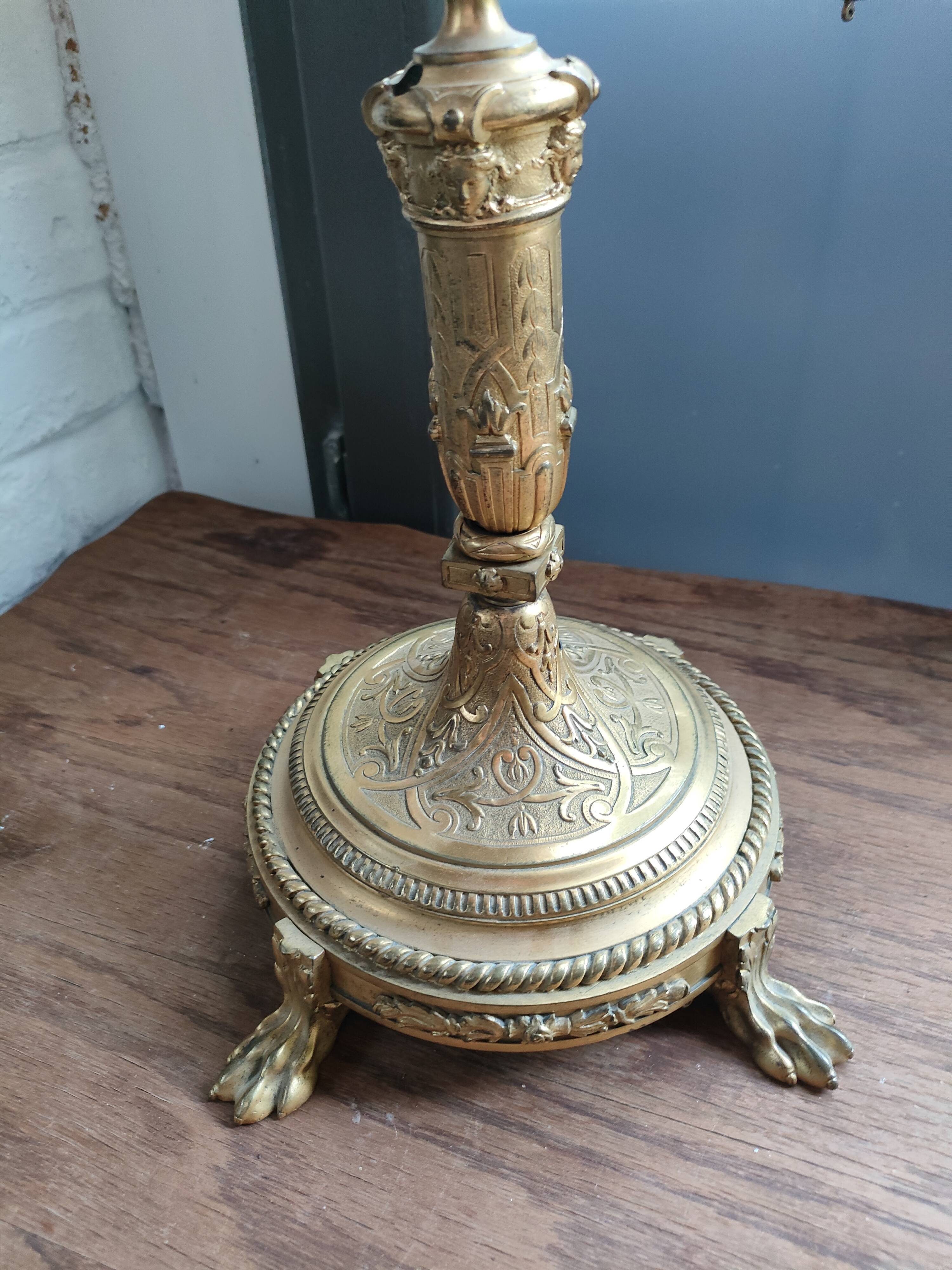 Large gilded bronze candelabrum, Louis XVI style, late 19th century – 5 lights