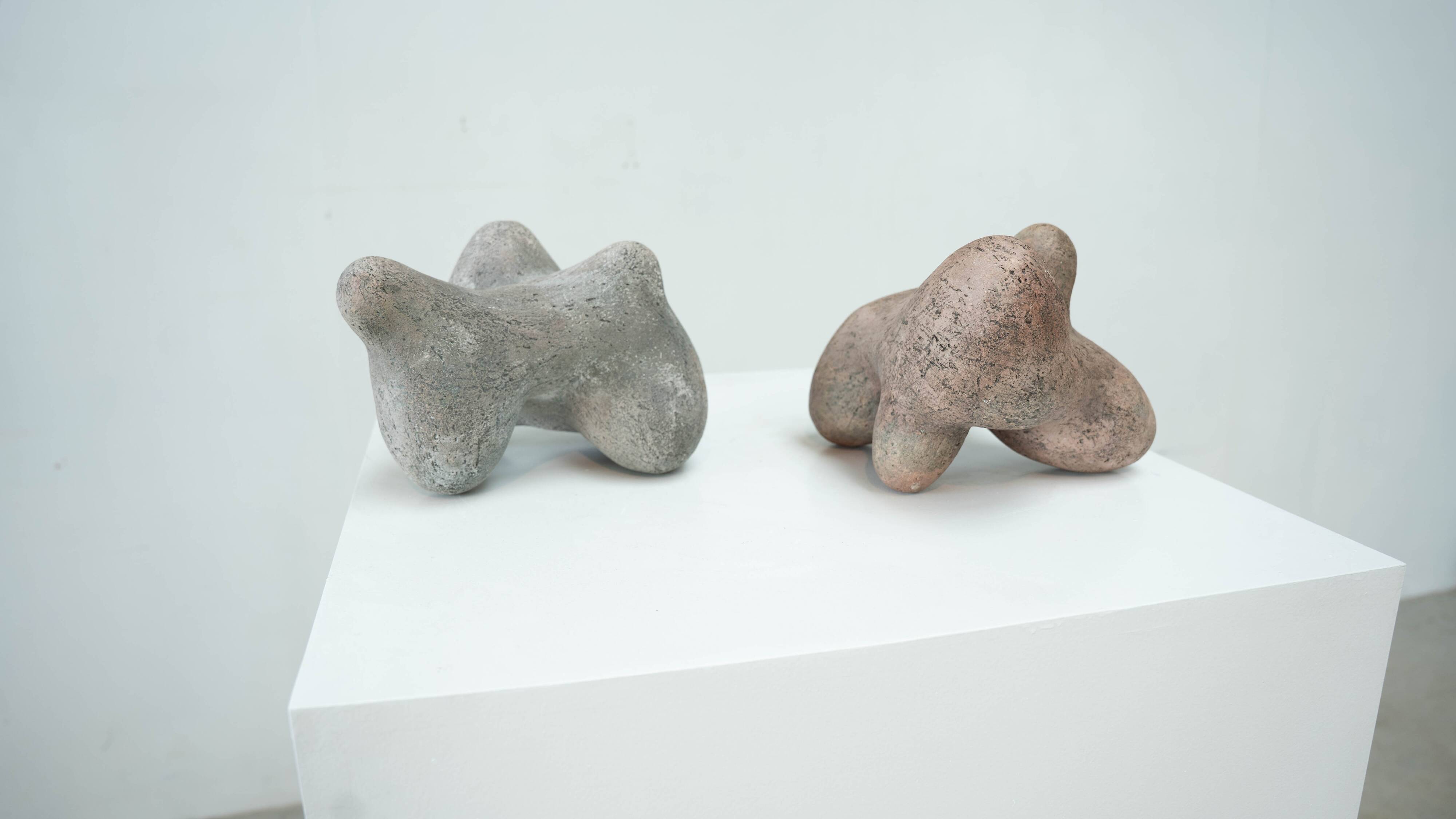 Pair of ceramic sculptures
