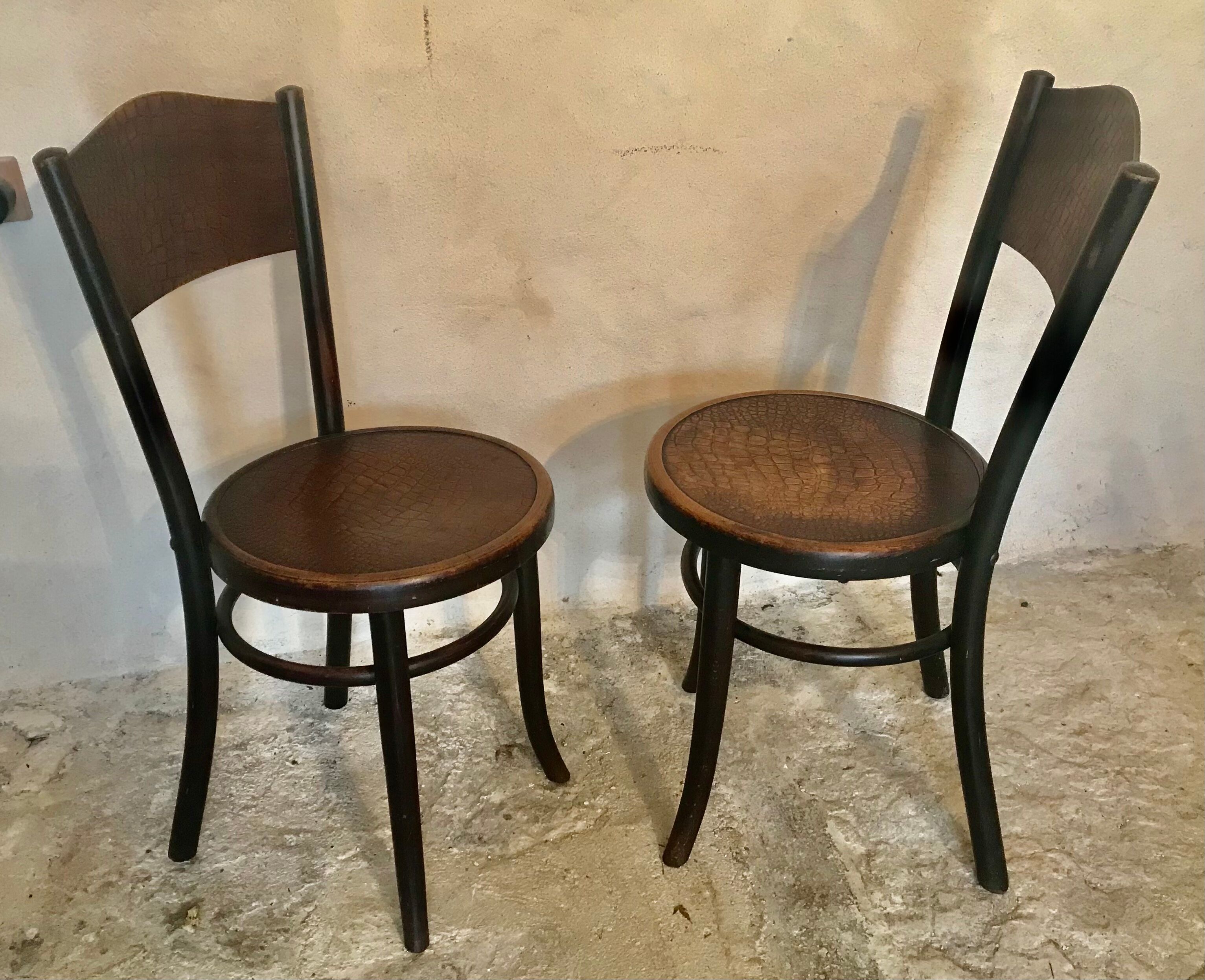 Paire de chaises bistrot vintage  Fischel 1900