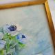 20th-century watercolor painting signed Carré-Tison, Bouquet of blue flowers