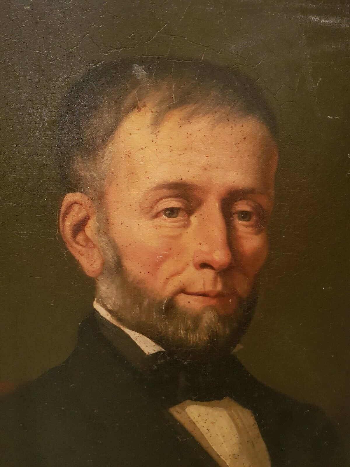 Portrait of ancient man, oil on canvas, gilded frame 19th century
