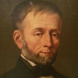 Portrait of ancient man, oil on canvas, gilded frame 19th century