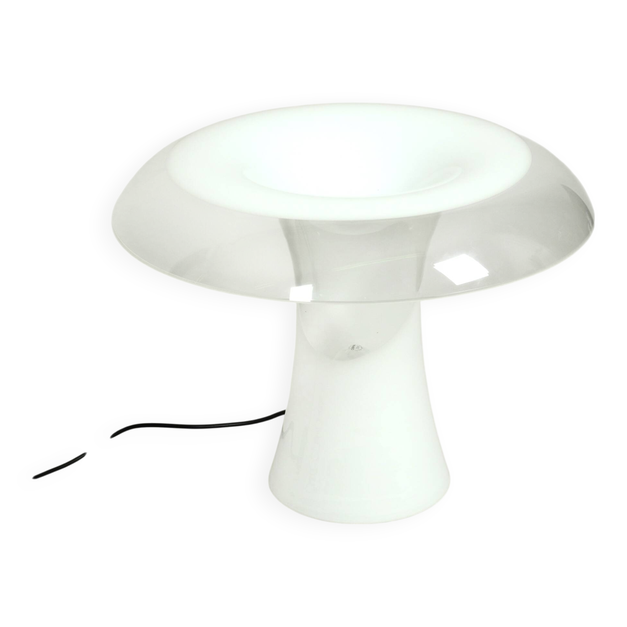 Huge 1960s italian two-piece Murano glass mushroom table lamp by Vistosi