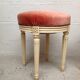 Chaise médaillon et tabouret velours style Louis XVI