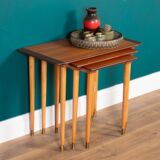 Retro Teak 1960s Set of 3 Nesting Tables By Torpe Mobelfabrikk, Norway Coffee Tables