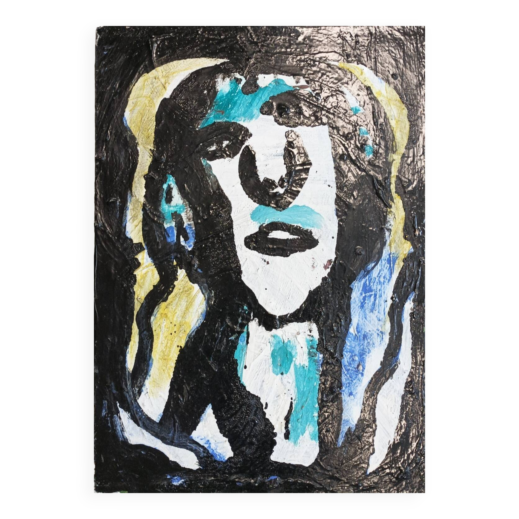 Michel Chapuis, acrylic on canvas, expressionist, brutalist, 1997