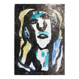 Michel Chapuis, acrylic on canvas, expressionist, brutalist, 1997