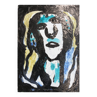 Michel Chapuis, acrylic on canvas, expressionist, brutalist, 1997