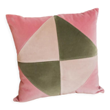 Coussin velous rose et vert