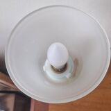 Neo-Empire style table lamp in alabaster and brass - V-shaped tulip shade