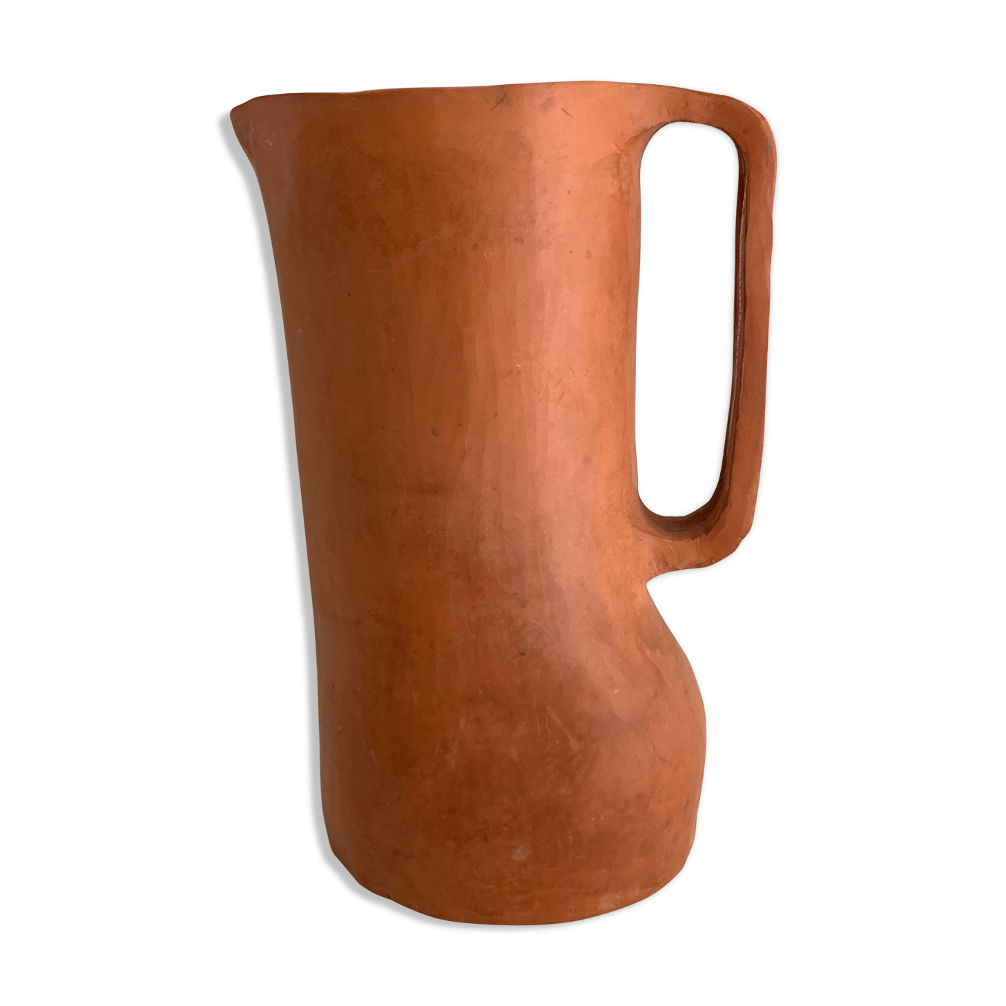 Signed terracotta pitcher or vase