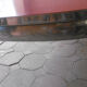 Vintage table of the 60s in red formica and chrome legs