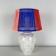 Lampe vintage céramique et abat-jour scoubidou