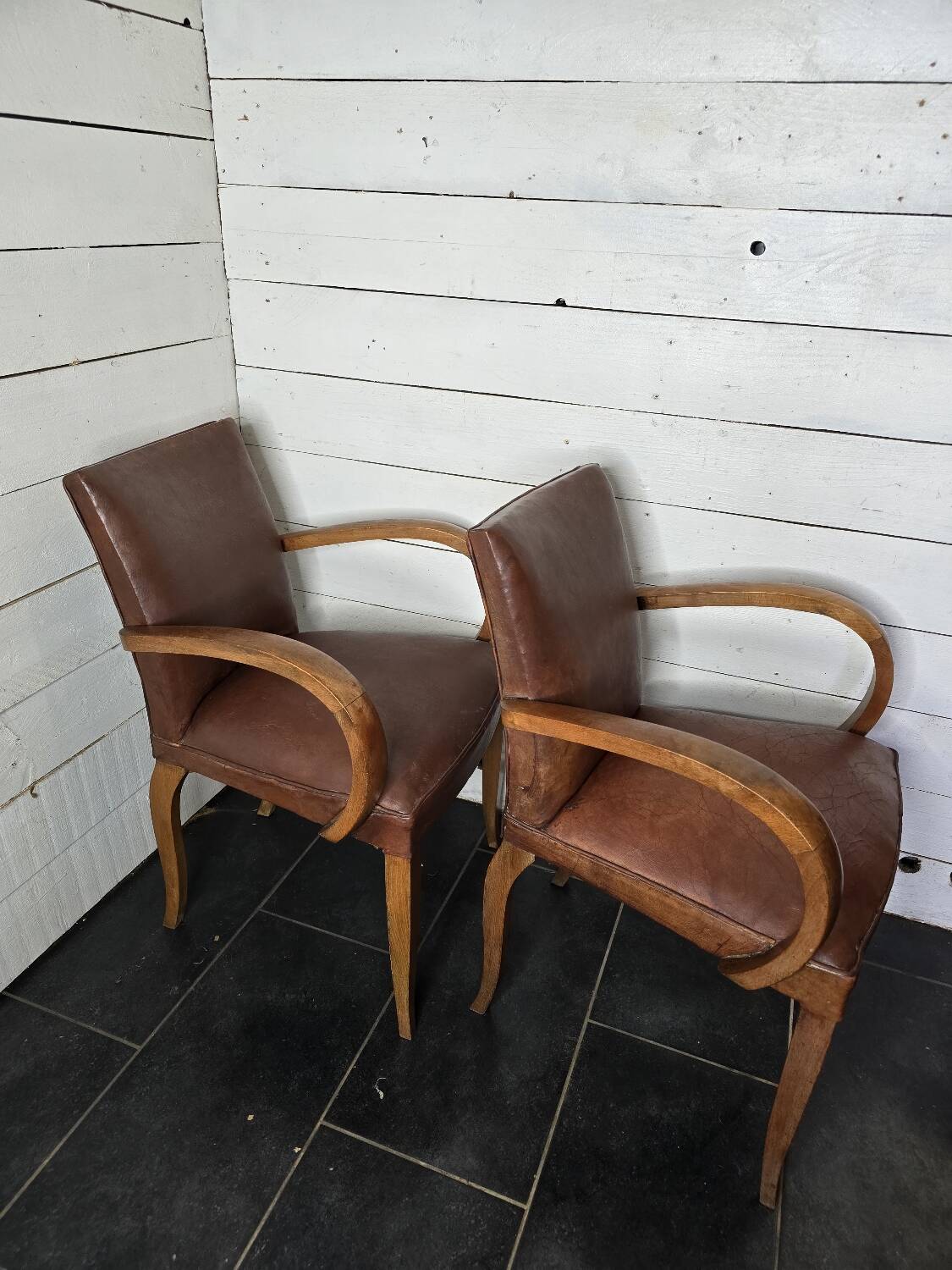 Leather bridge chairs