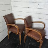Fauteuils bridge en cuir
