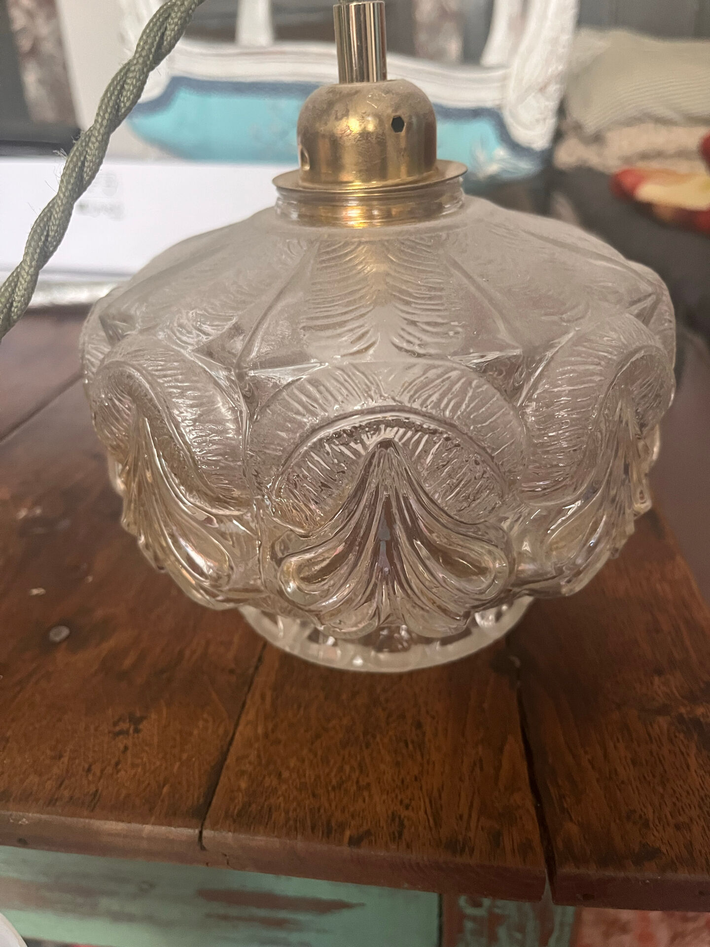 Lot 3 lampes baladeuses vintage verre soufflé
