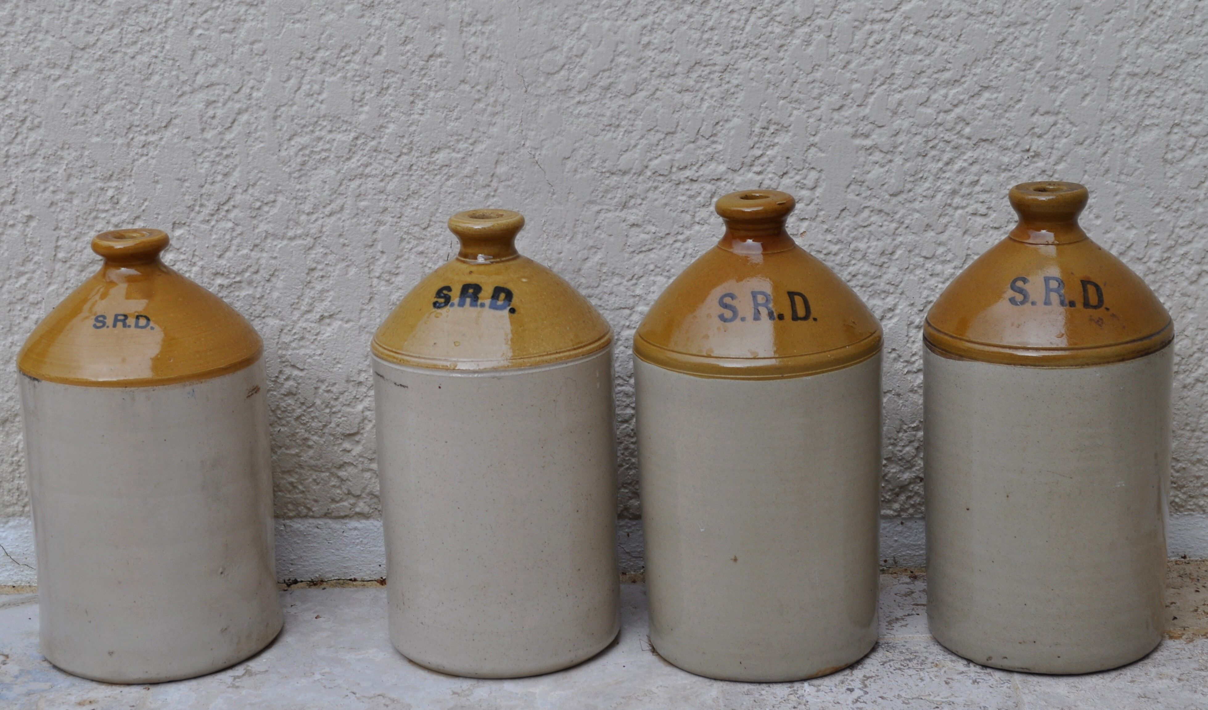 Bottle English jug sandstone S. R. D.